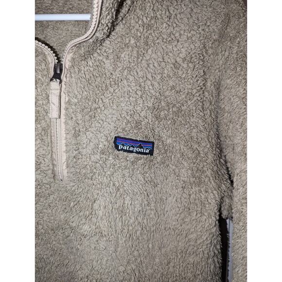 Patagonia Pullover 1/4 Zip Women's Large Beige Sherpa Fleece Los Gatos - Picture 2 of 14